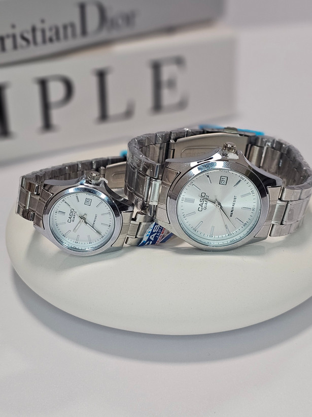 ست ساعت مچی مردانه و زنانه کاسیو CASIO صفحه سفید