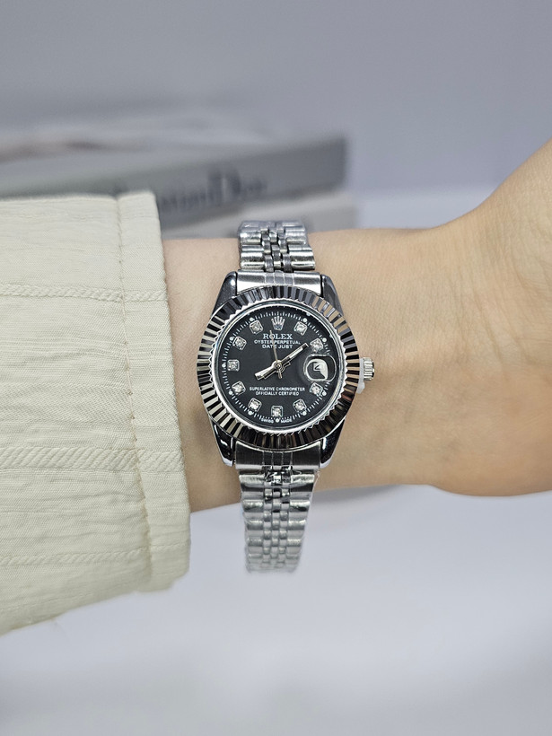ساعت مچی زنانه رولکس ROLEX صفحه مشکی